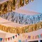 4 Pack Total 40 Feet Foil Fringe Garland Metallic Tinsel Banner Wall Hanging Drapes Parade Float Skirting Decorations for Trailer Mardi Gras Party Birthday Wedding (Iridescent Pink)